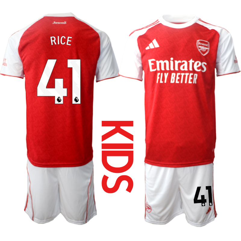Youth 2025-2026 Club Arsenal home red #41 Soccer Jersey 01